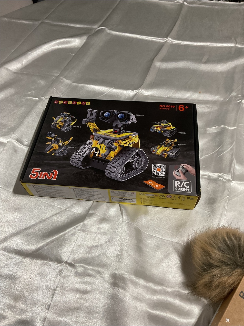 Yellow 5-in-1 RC Kids Construction Robot Toy